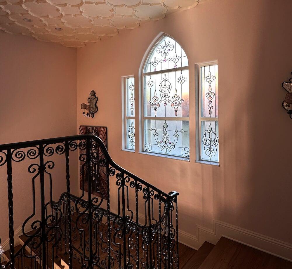 Sunflower design decorative glass for bathroom window