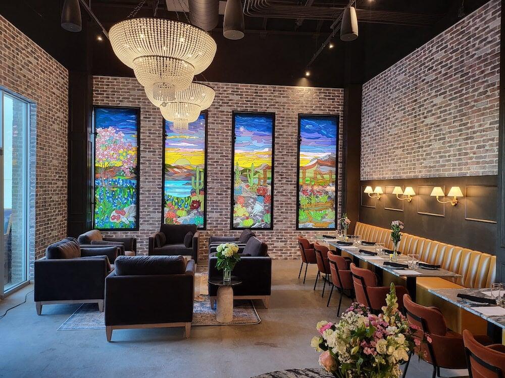 Barber Shop Design Stained Glass tile