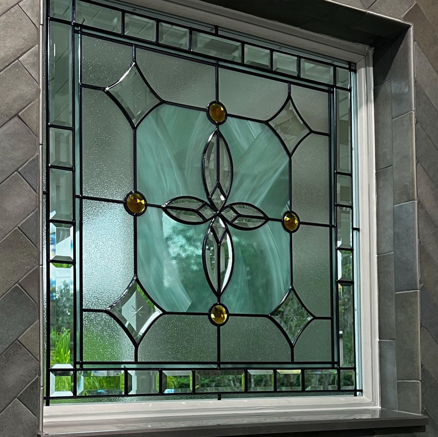 Patio sliding door tropical leaf design