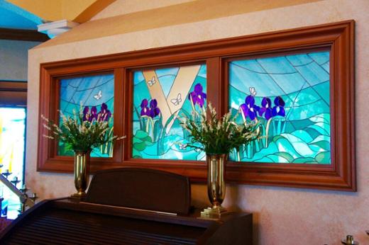 Set of 3 frames windows for hospice chapel