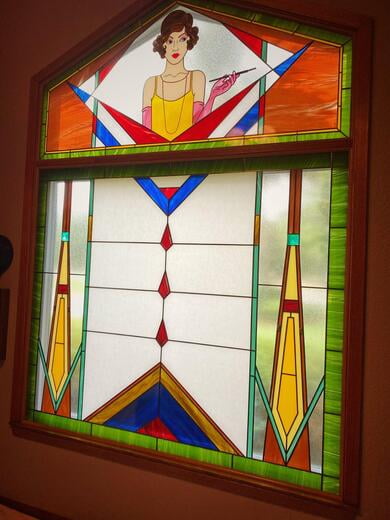 Art Deco transom and window