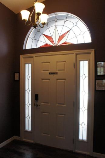 Modern colored design for traditional transom & sidelights