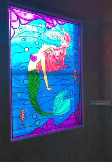 Fantasy Mermaid Bathroom Window