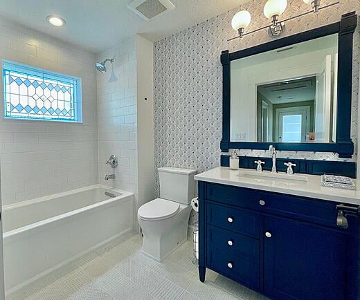 Diamond pattern bathroom design