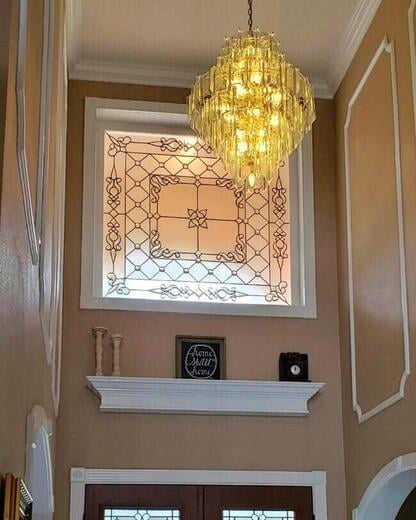 Custom designed bevelled transom