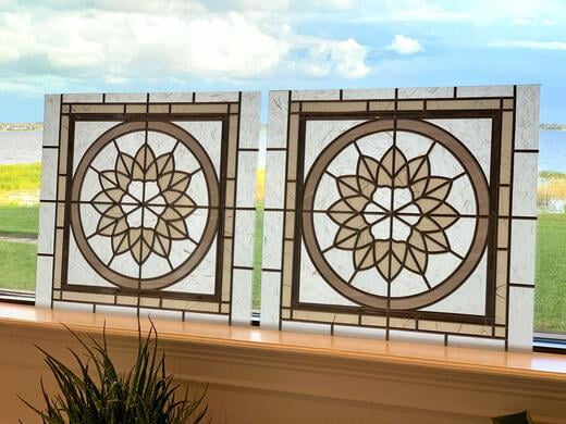 Marble white and grey bathroom windows