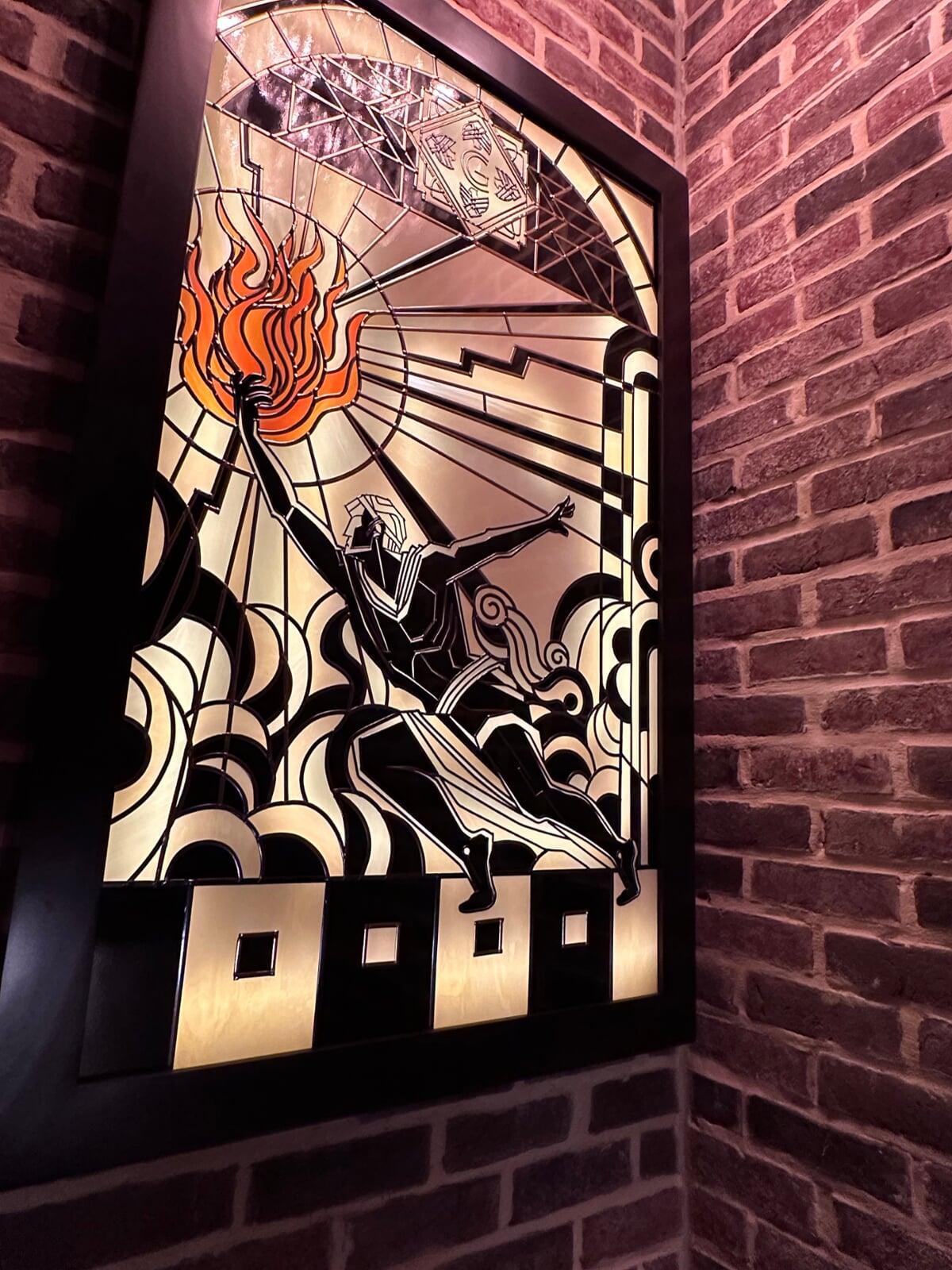 Custom light box and Art Deco inspired design